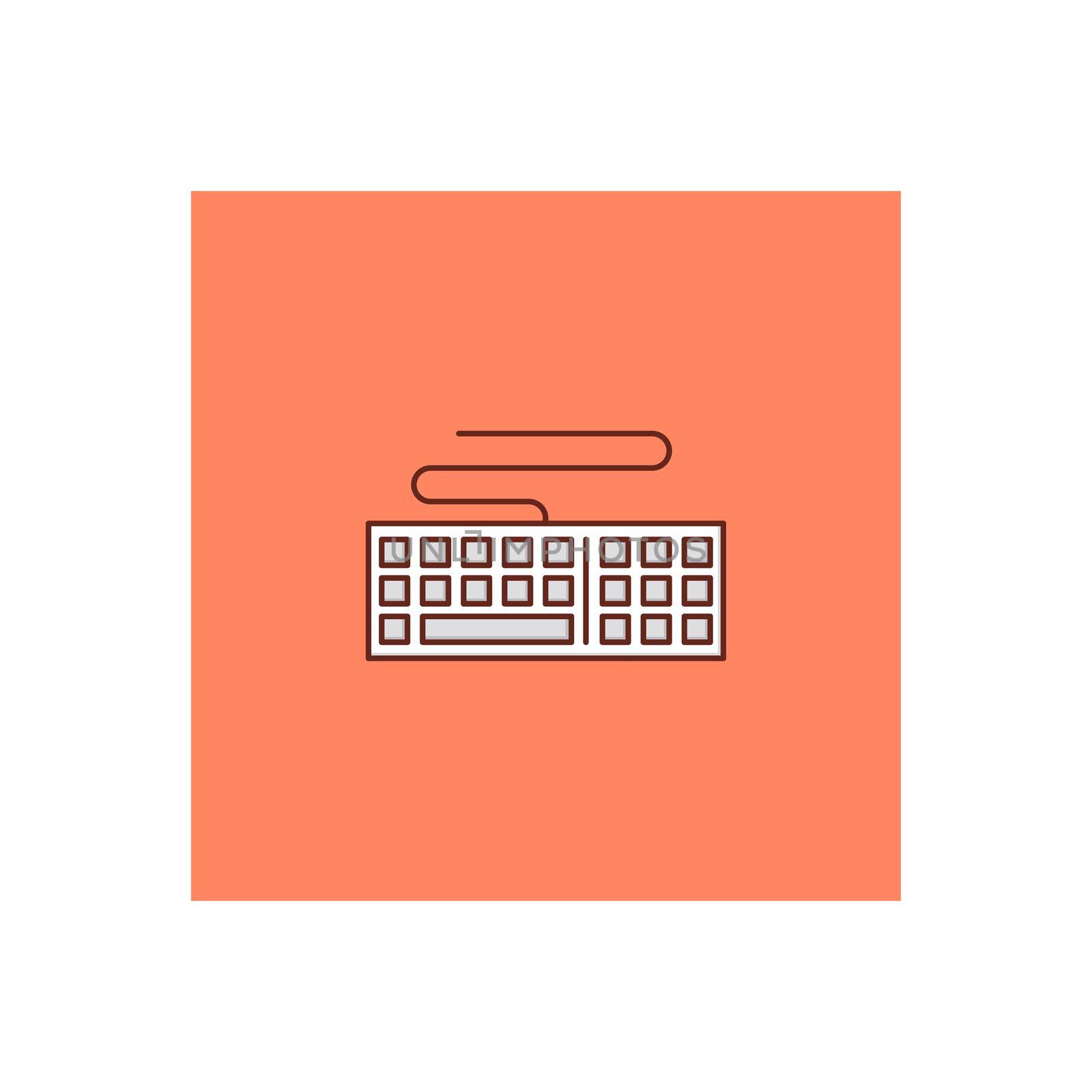 keyboard vector flat color icon