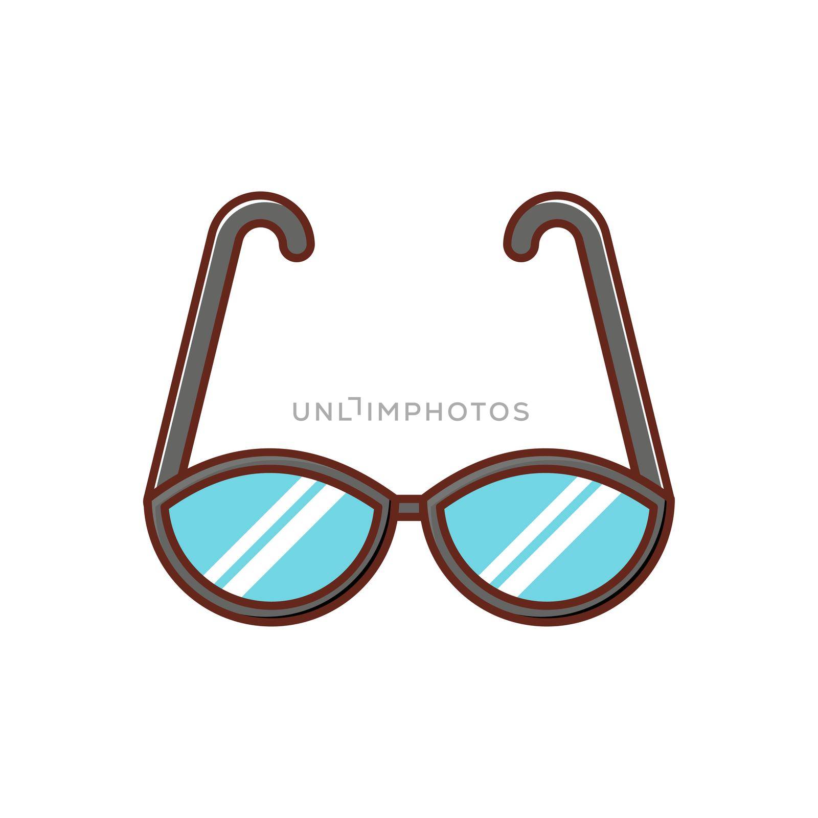 glasses vector flat color icon