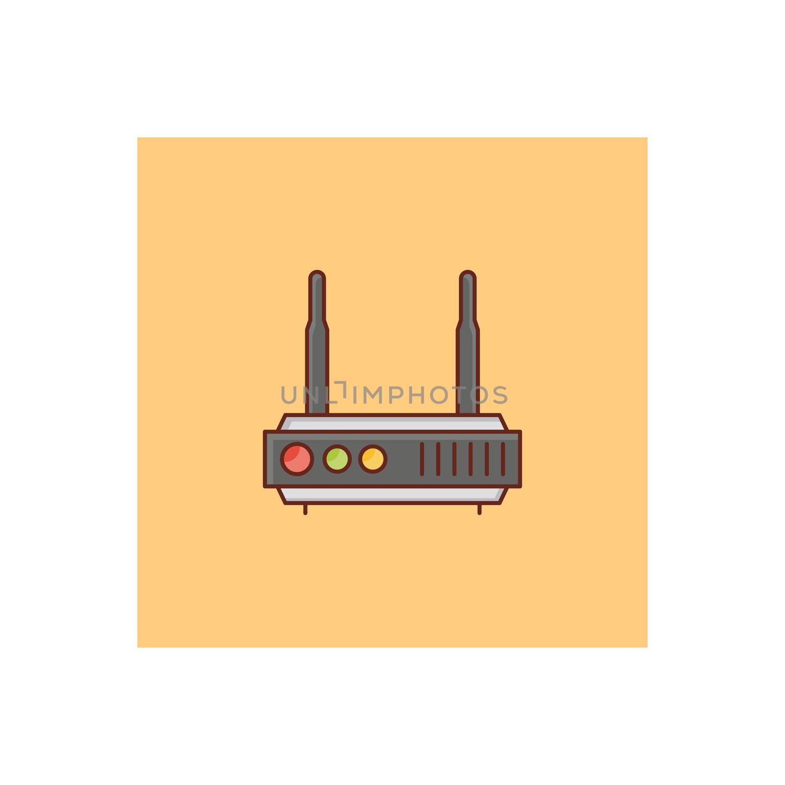 router vector flat color icon