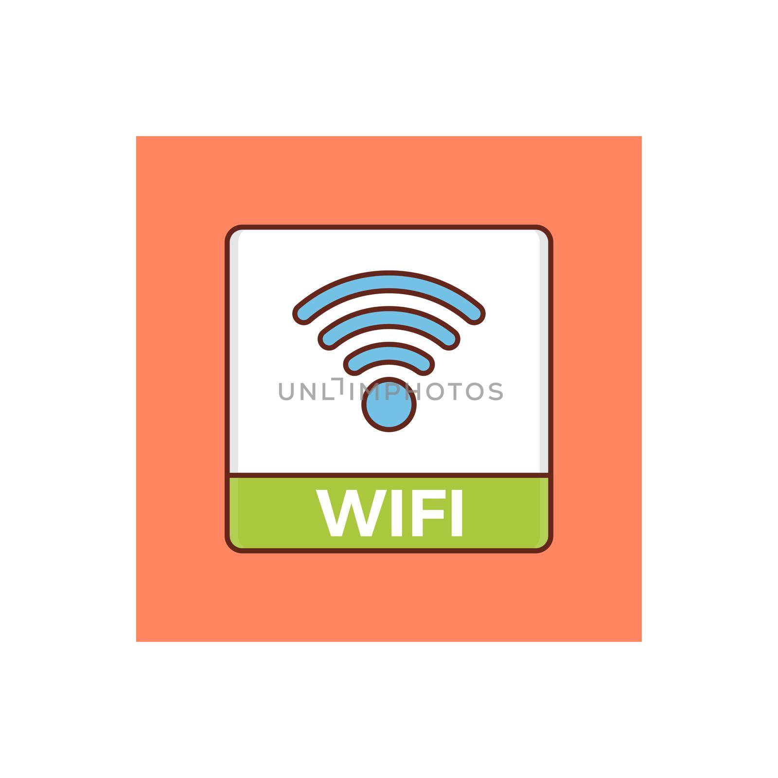 WIFI vector flat color icon