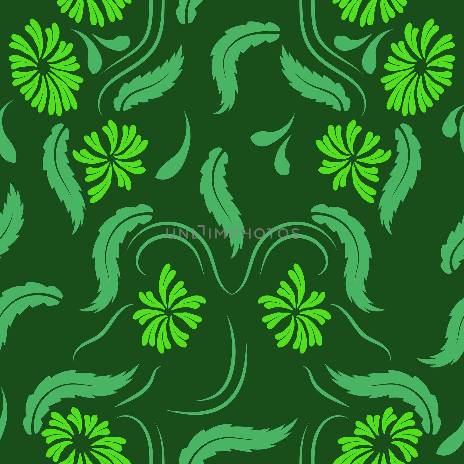 Floral pattern with flowers and leaves  Fantasy flowers Abstract Floral geometric fantasy