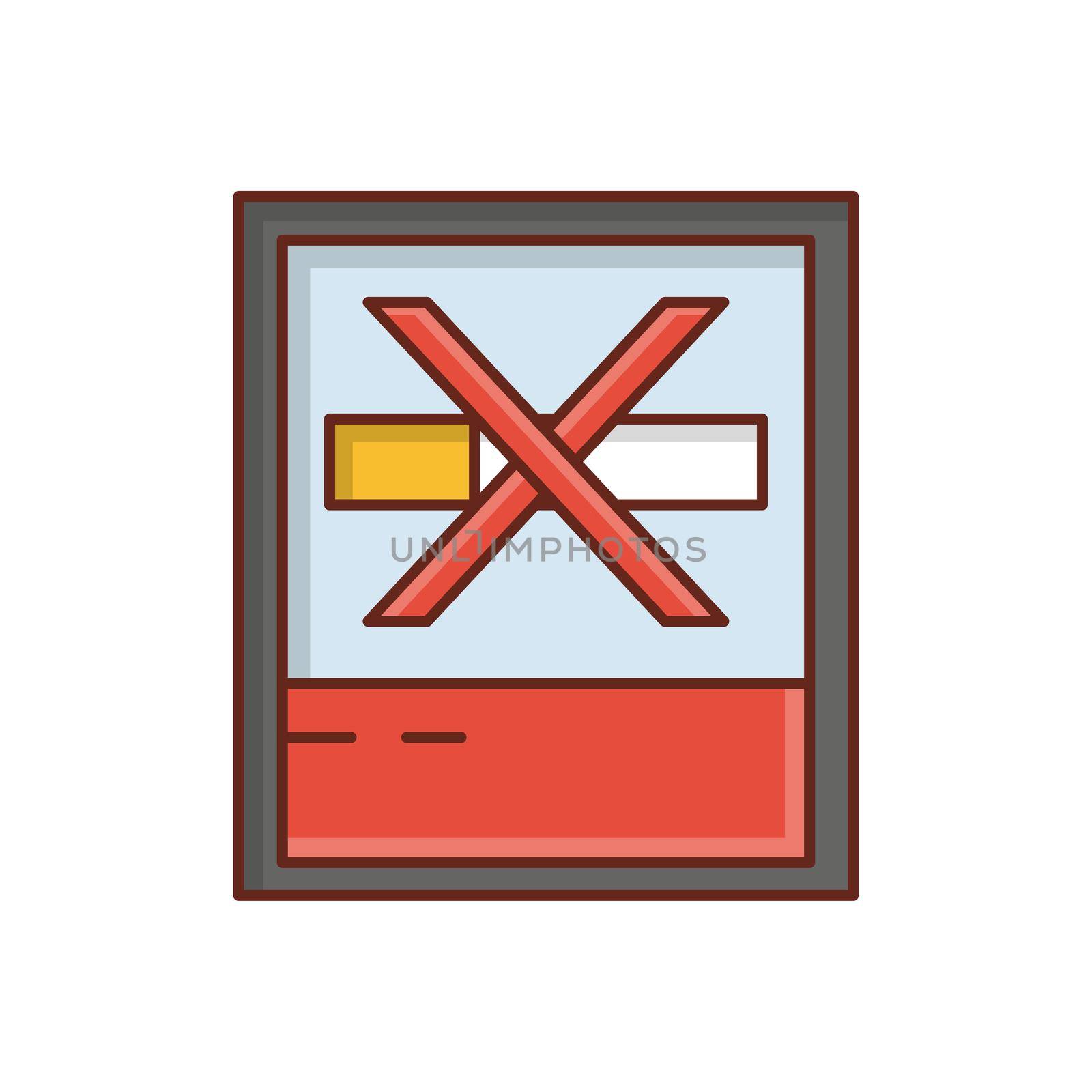 not allowed vector flat color icon