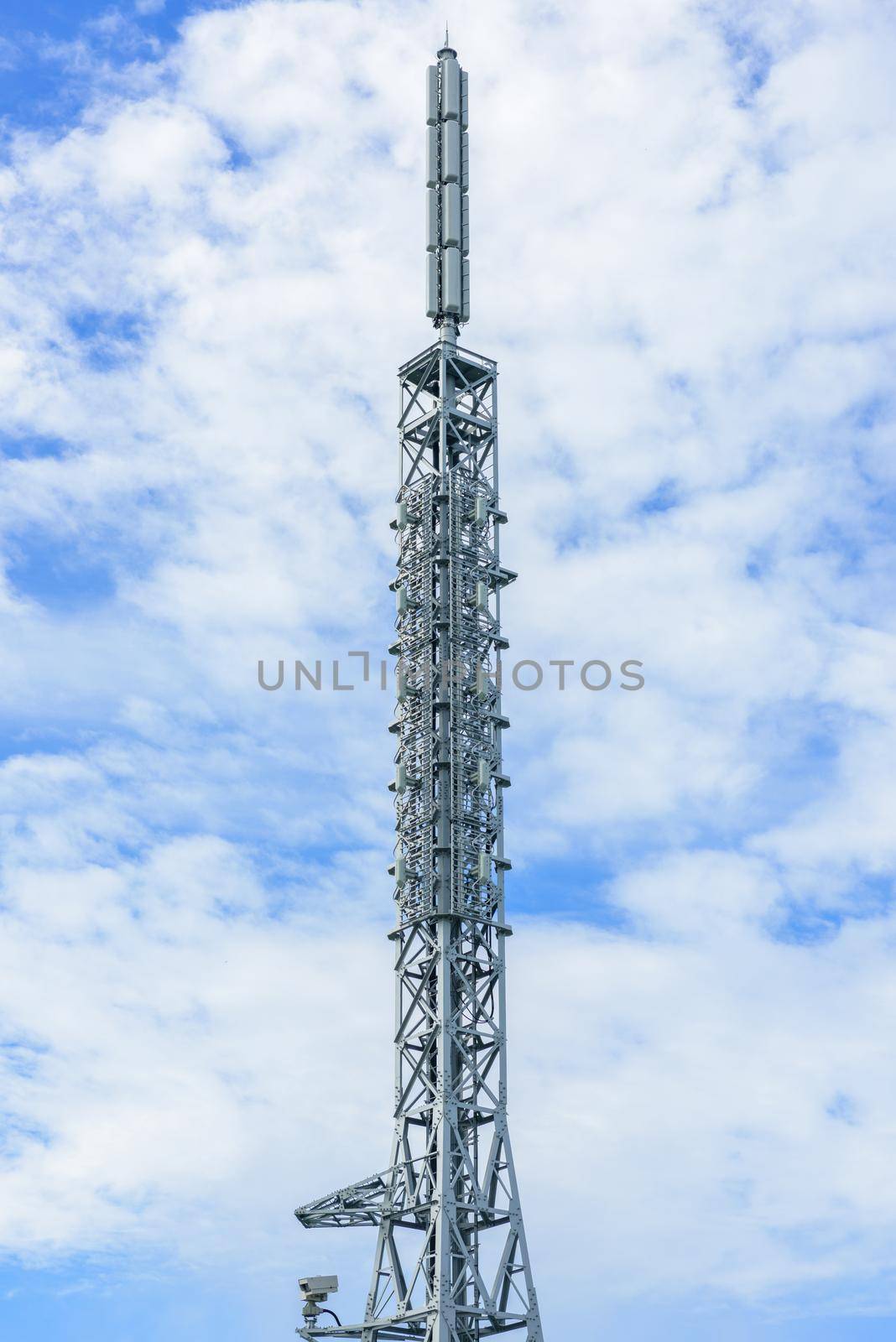 communication antenna against blue sky by norgal