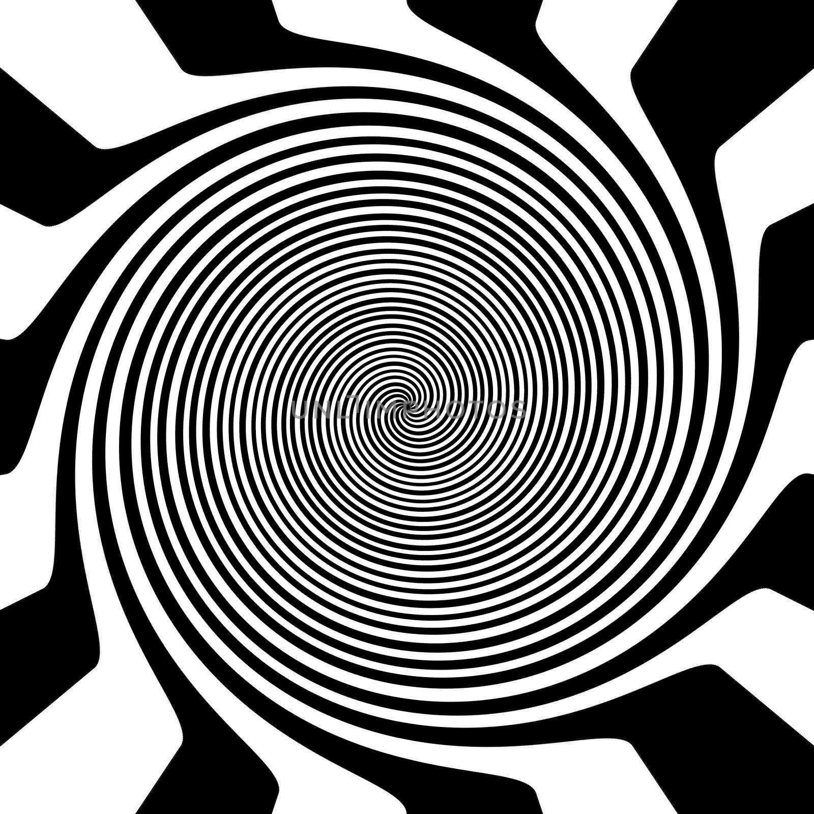 Geometric abstract pattern of concentric spiral lines by zakob337