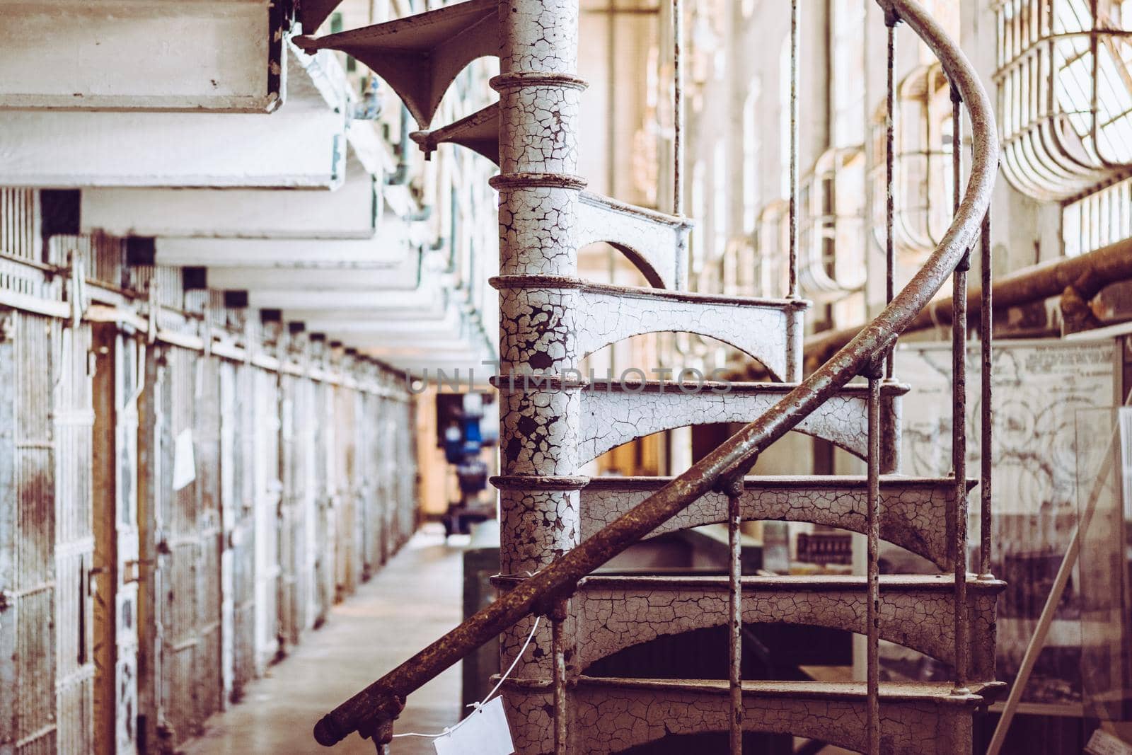 Cells of the Alcatraz Island, formerly a military prison and today a historic place that daily hosts tourists' visits