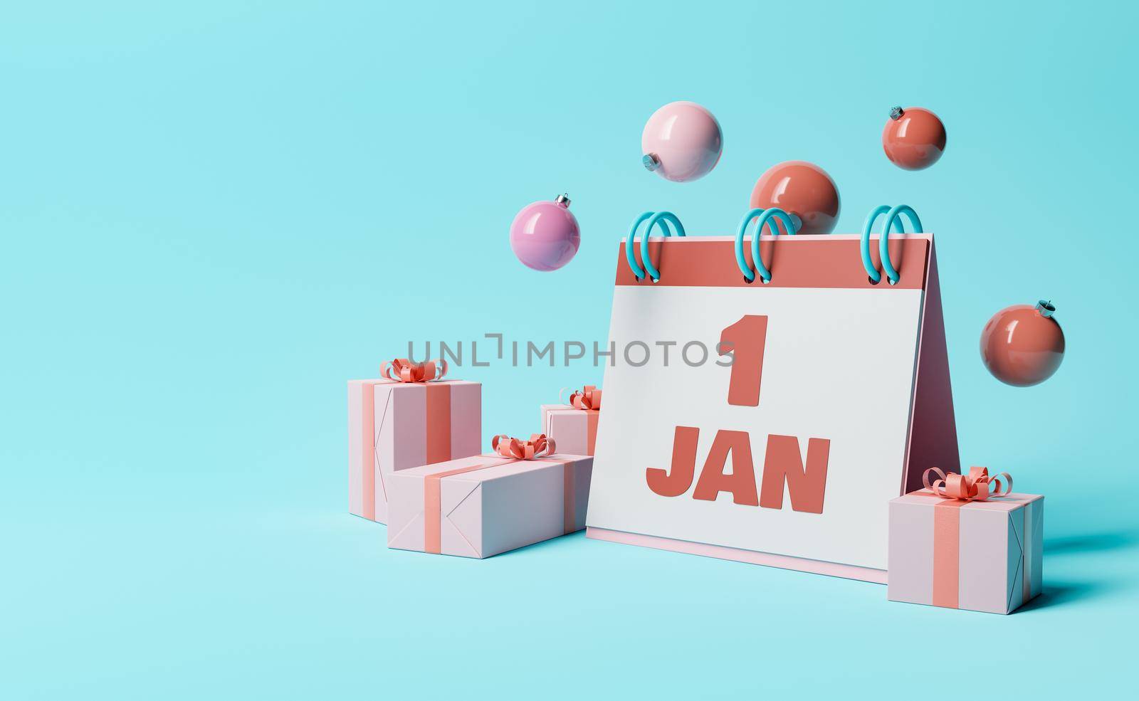 january 1st calendar with gift boxes by asolano