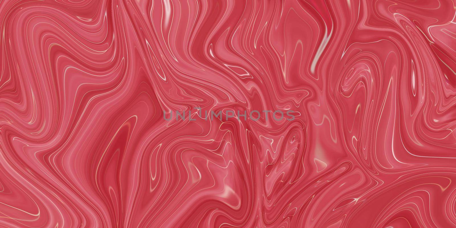 Creative abstract mixed coral color painting with marble effect, panorama.