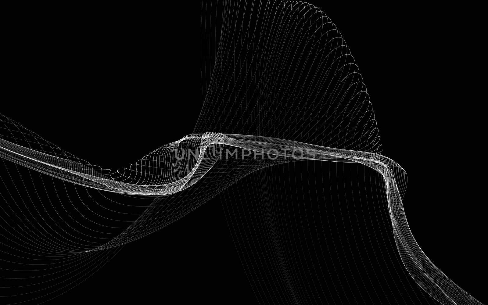 Dark abstract background with a glowing abstract waves by teerawit