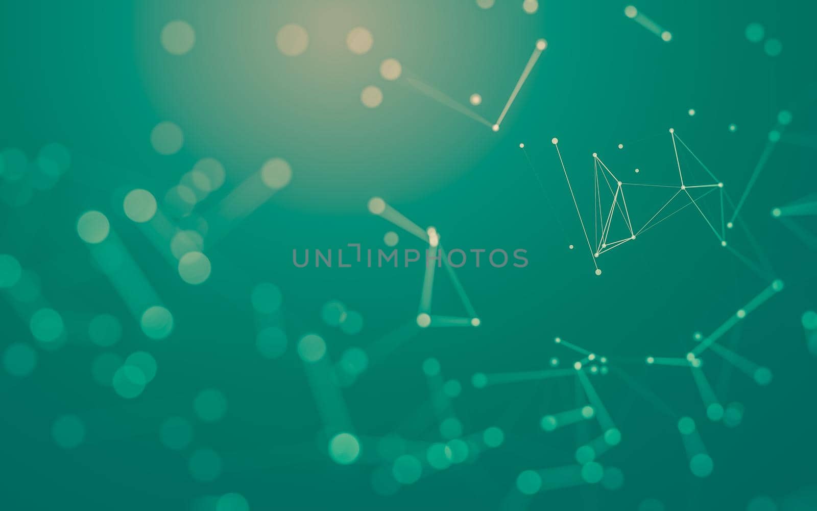 Abstract background. Molecules technology with polygonal shapes, connecting dots and lines. Connection structure. Big data visualization.  by teerawit