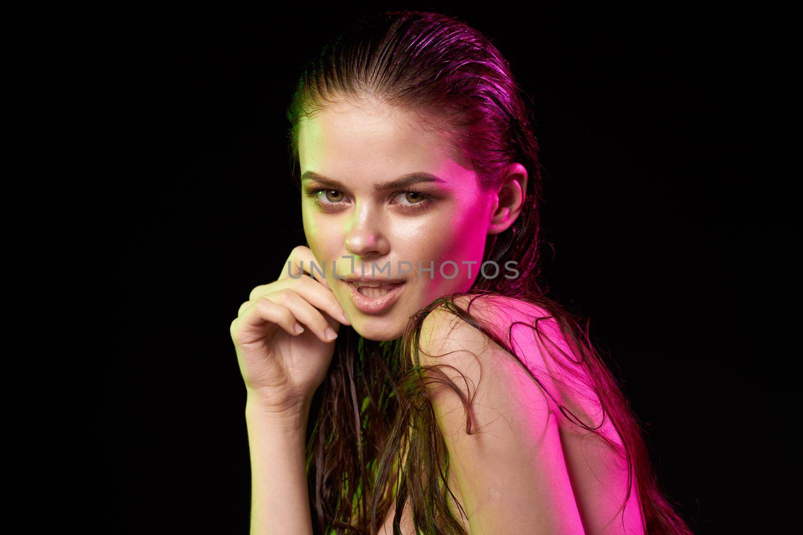 portrait of a woman attractive glance posing luxury studio lifestyle. High quality photo