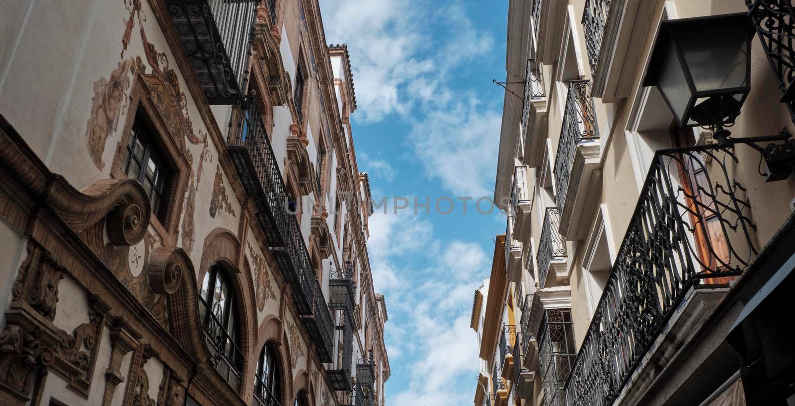 Typical facade of Seville, Andalusia, Spain