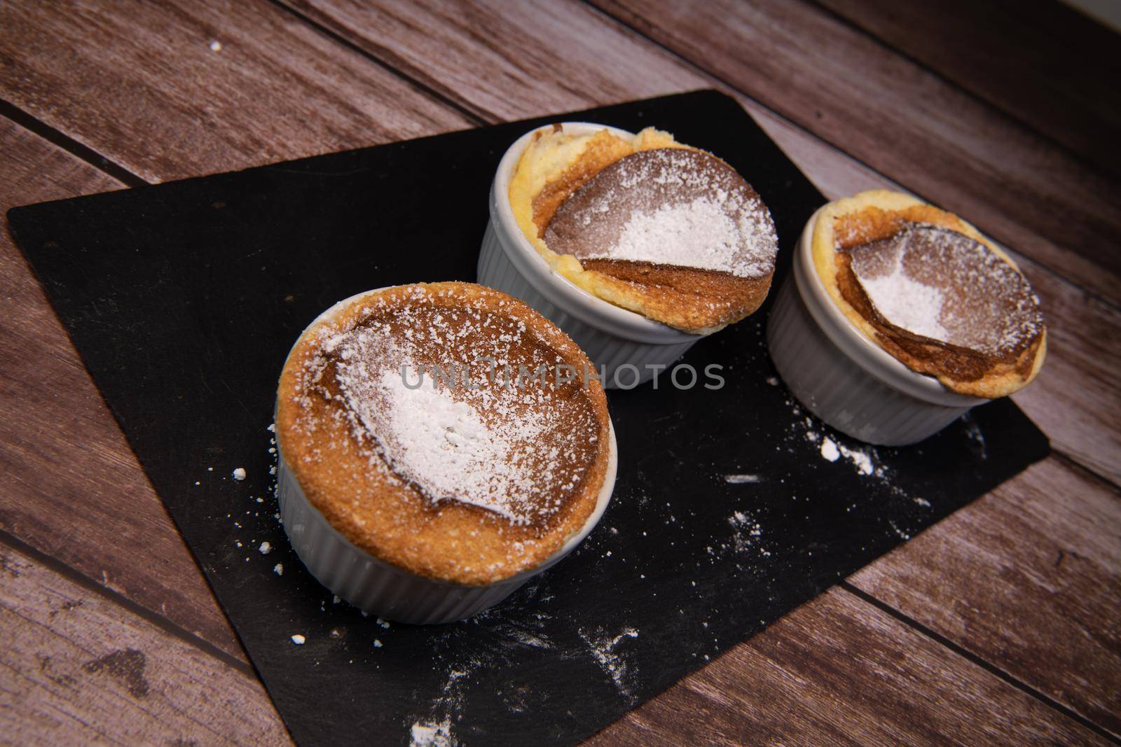 Dessert, Grand Marnier souffle recipe in a bowl. High quality photo
