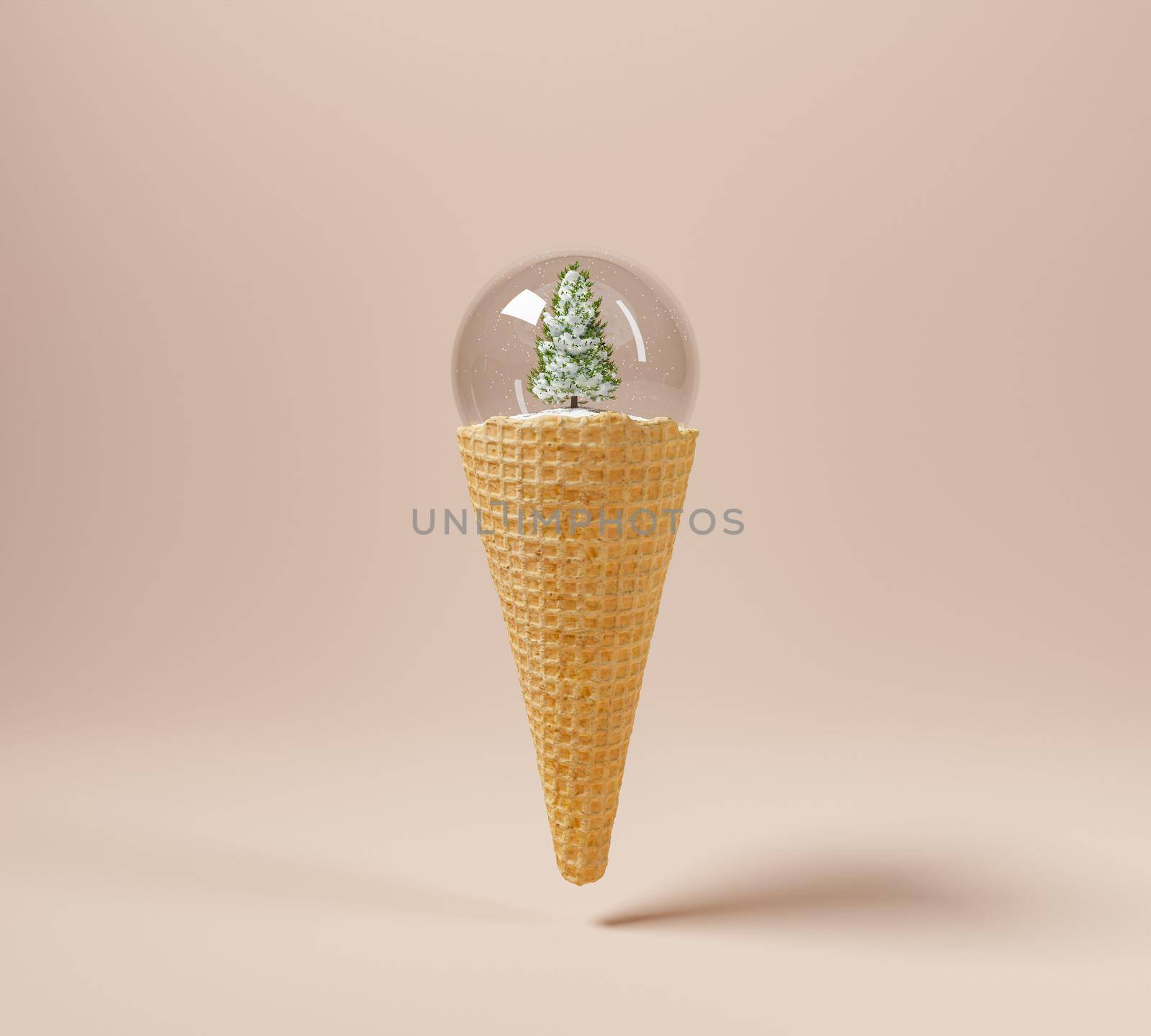 ice cream cone with Christmas ball by asolano
