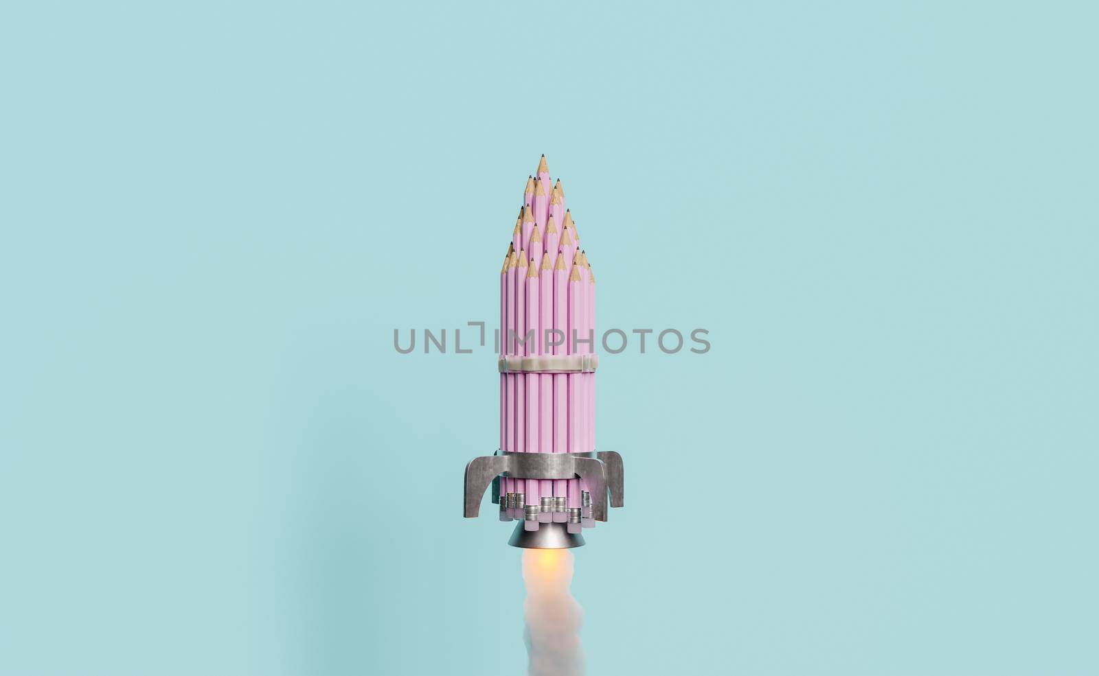 handmade rocket with pencils by asolano