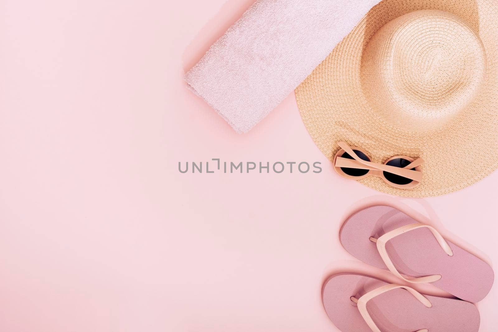 composition pink beach objects. High quality photo by Zahard