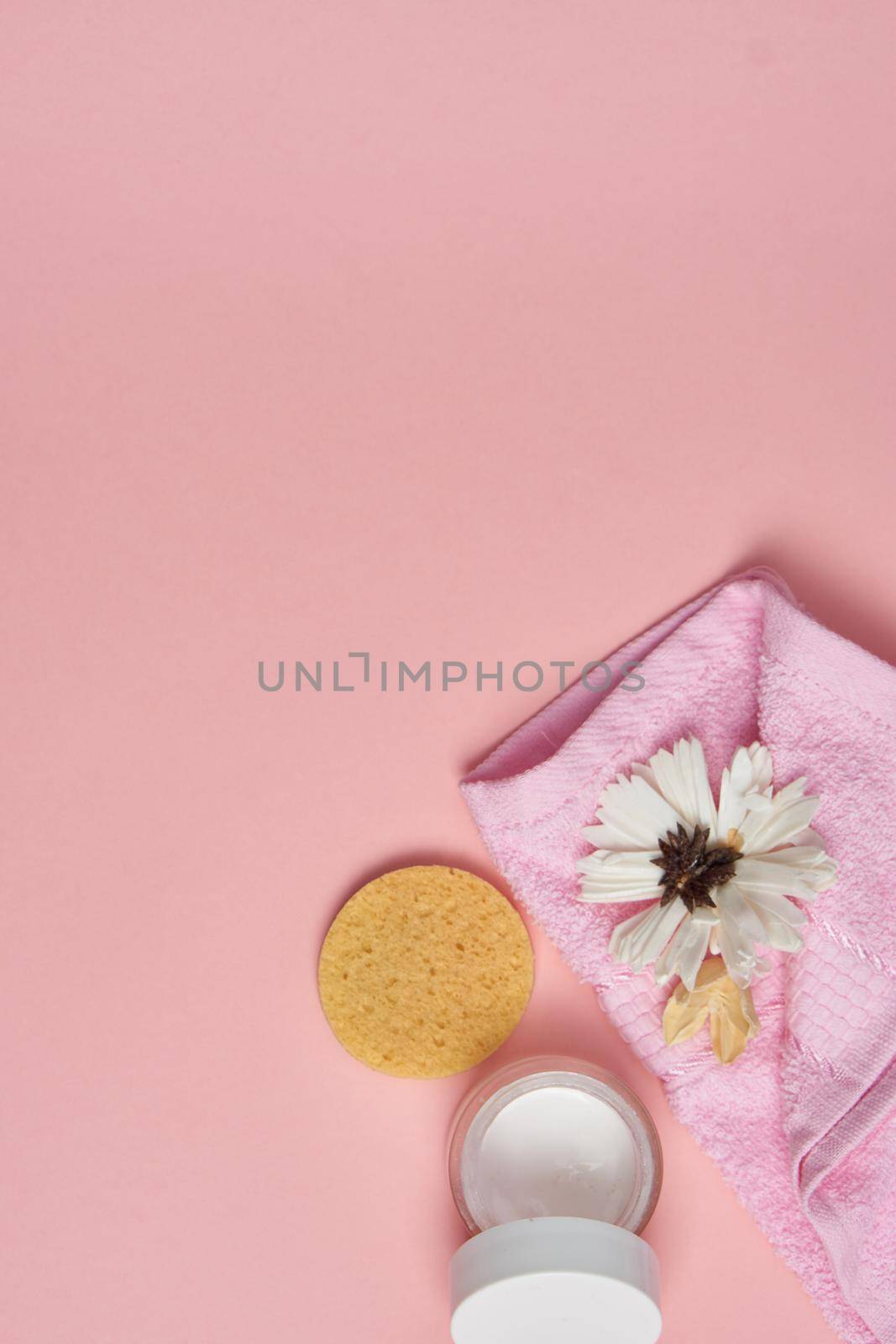 hygiene items shampoo beauty salon isolated background. High quality photo