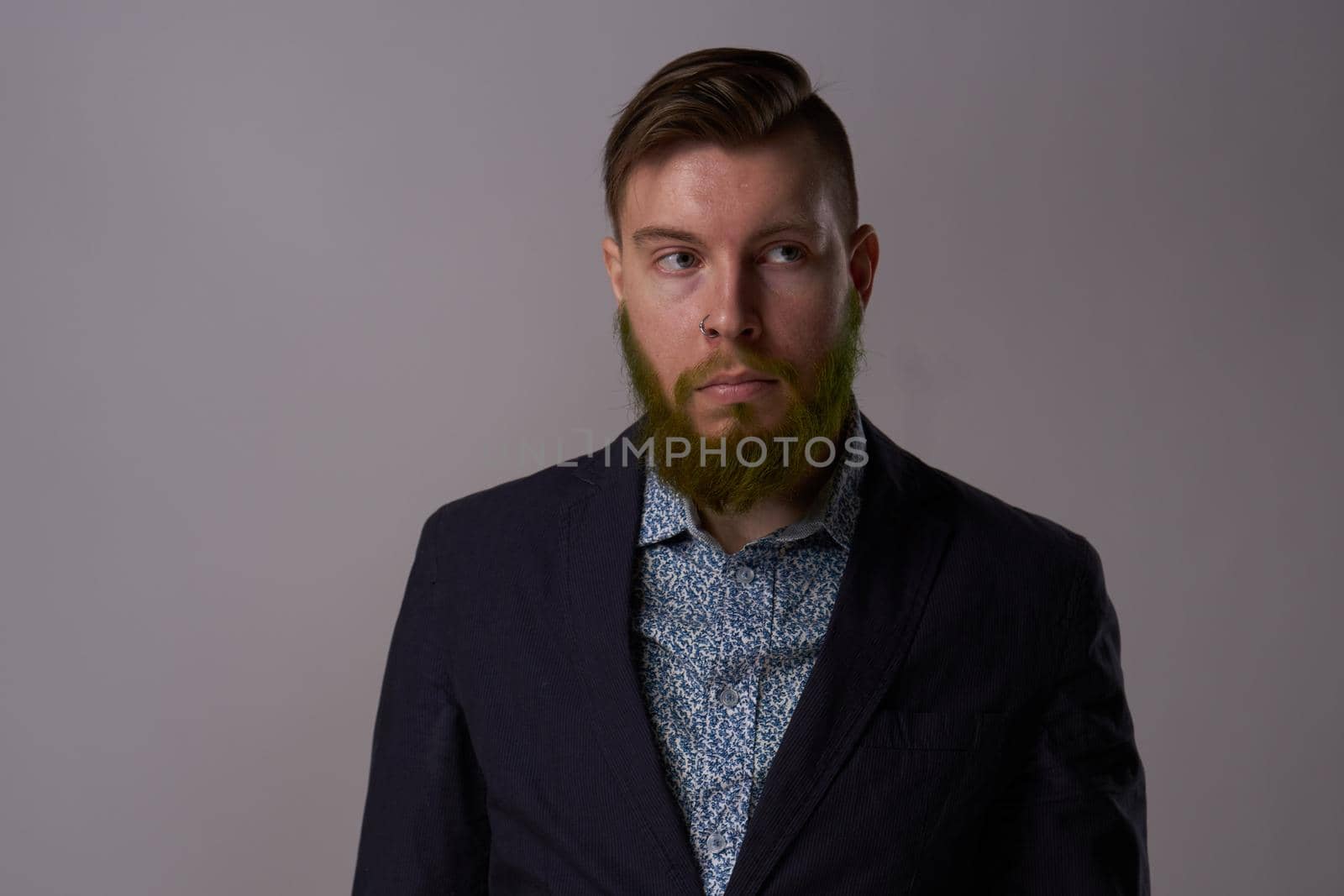 Business man self confidence posing office official. High quality photo