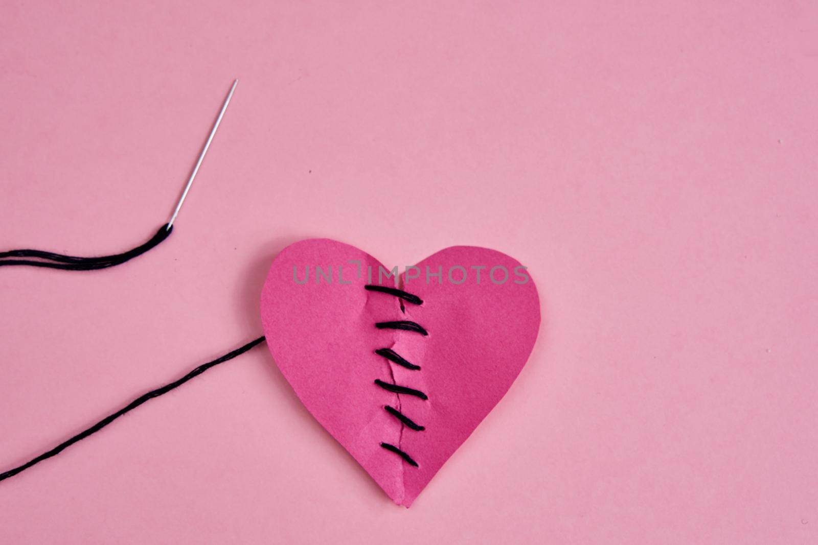 valentines paper heart romance holiday pink background. High quality photo