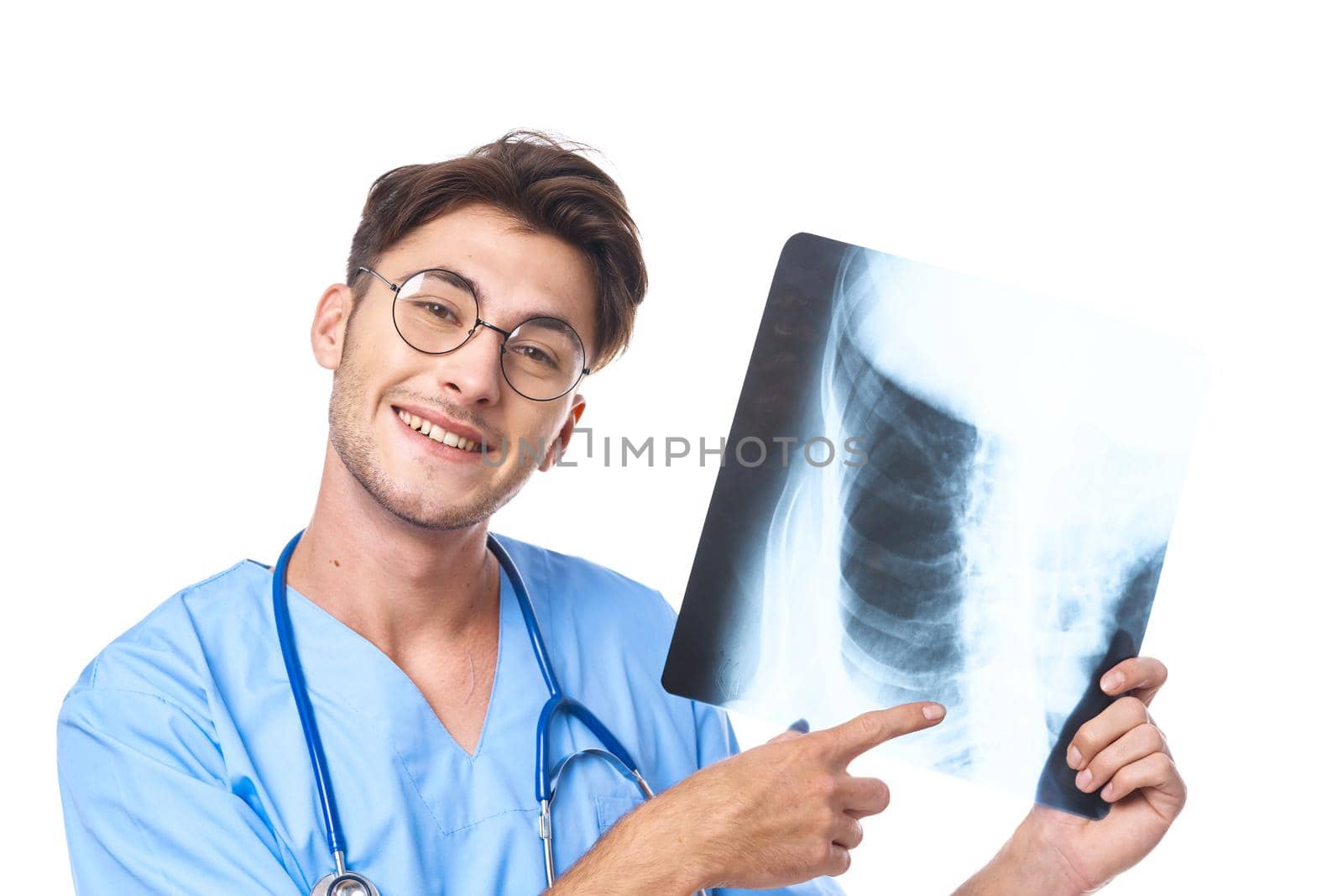 male doctor health care treatment x-ray examination isolated background. High quality photo