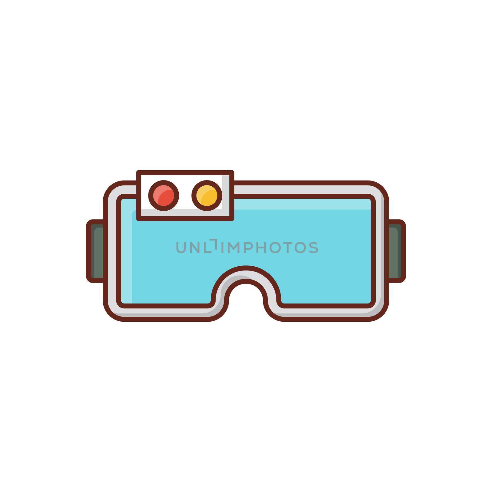 goggles Vector illustration on a transparent background. Premium quality symbols.Vector line flat color icon for concept and graphic design.