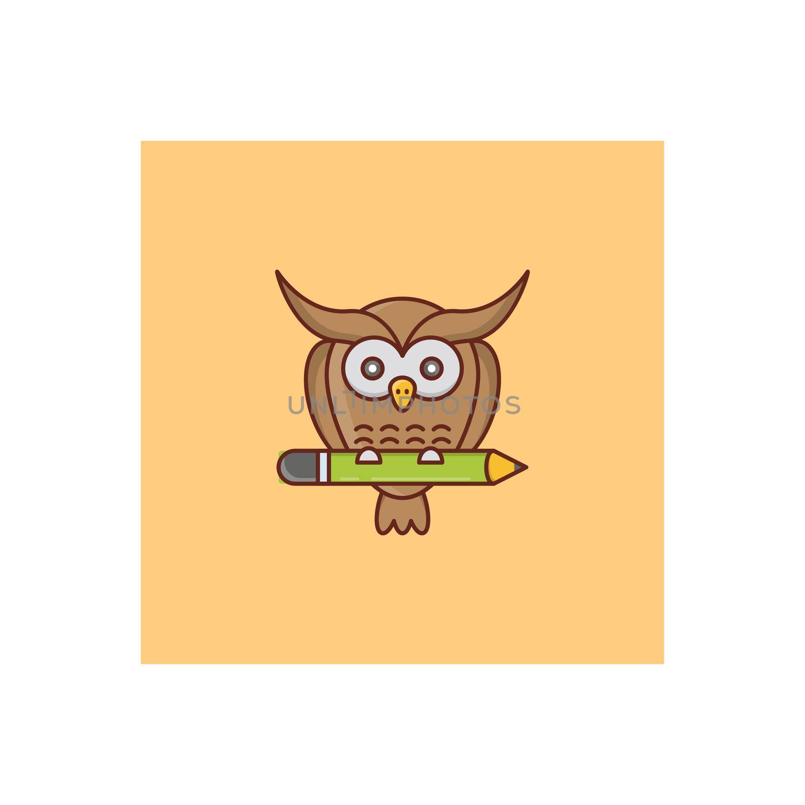 owl Vector illustration on a transparent background. Premium quality symbols. Vector Line Flat color icon for concept and graphic design.