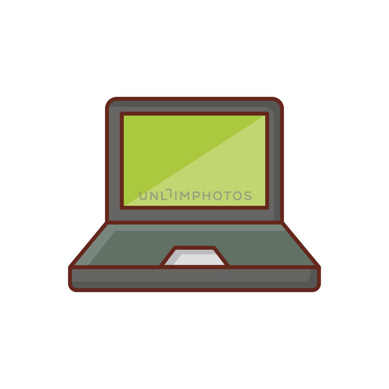 laptop Vector illustration on a transparent background. Premium quality symbols. Vector Line Flat color icon for concept and graphic design.