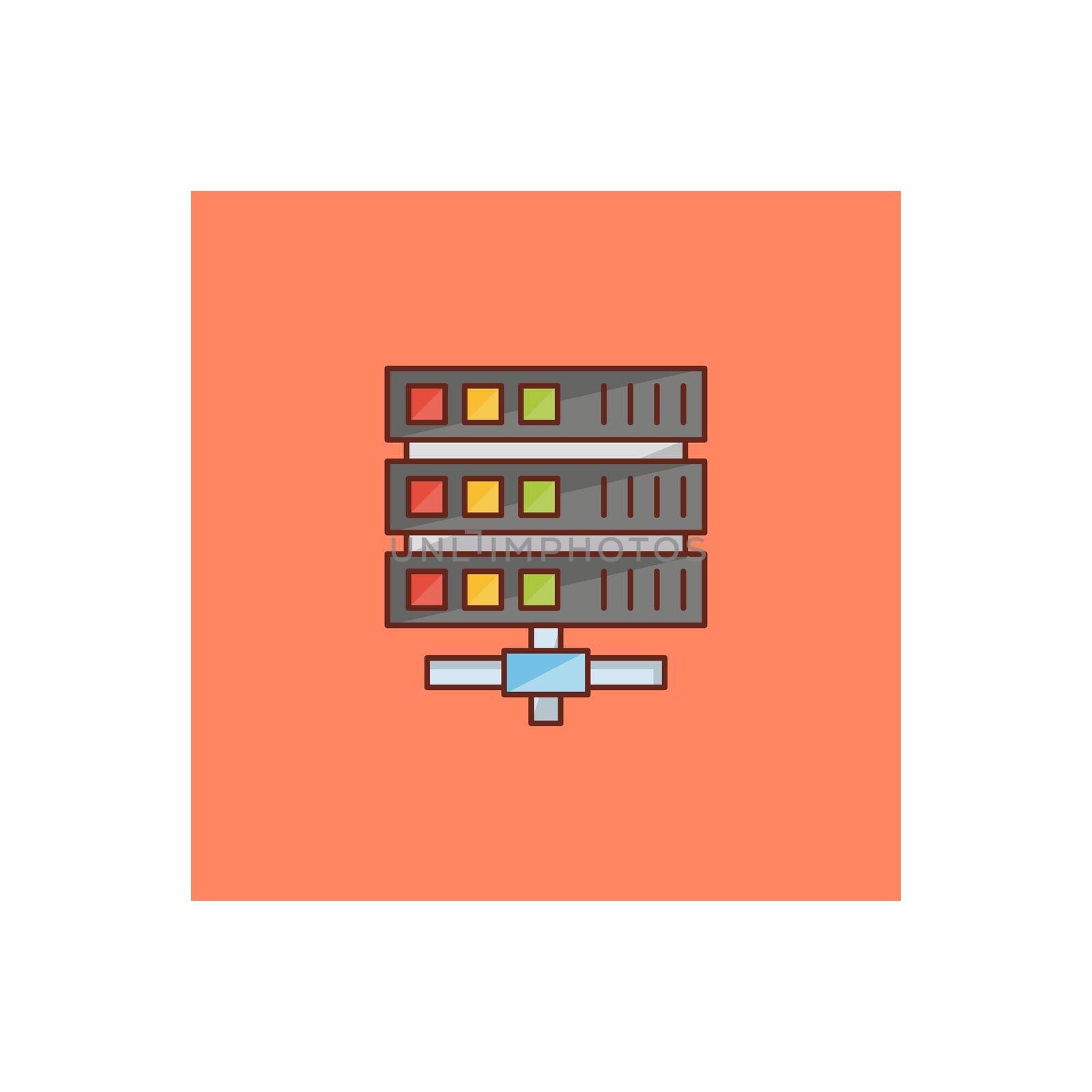 server Vector illustration on a transparent background. Premium quality symbols. Vector Line Flat color icon for concept and graphic design.