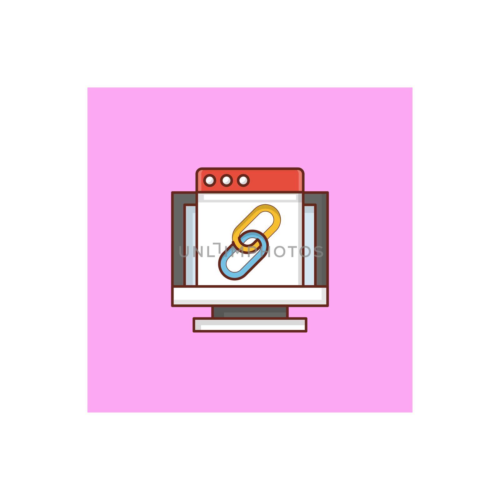 URL Vector illustration on a transparent background. Premium quality symbols. Vector Line Flat color icon for concept and graphic design.