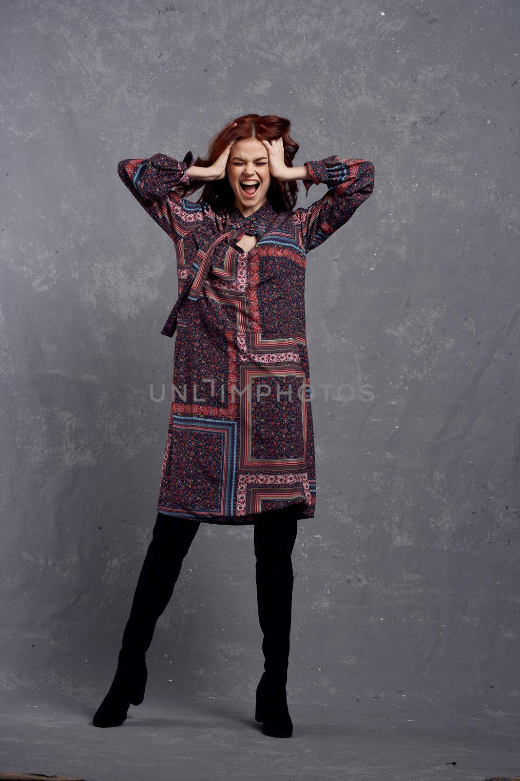 woman in coat posing fashion clothing full length by Vichizh