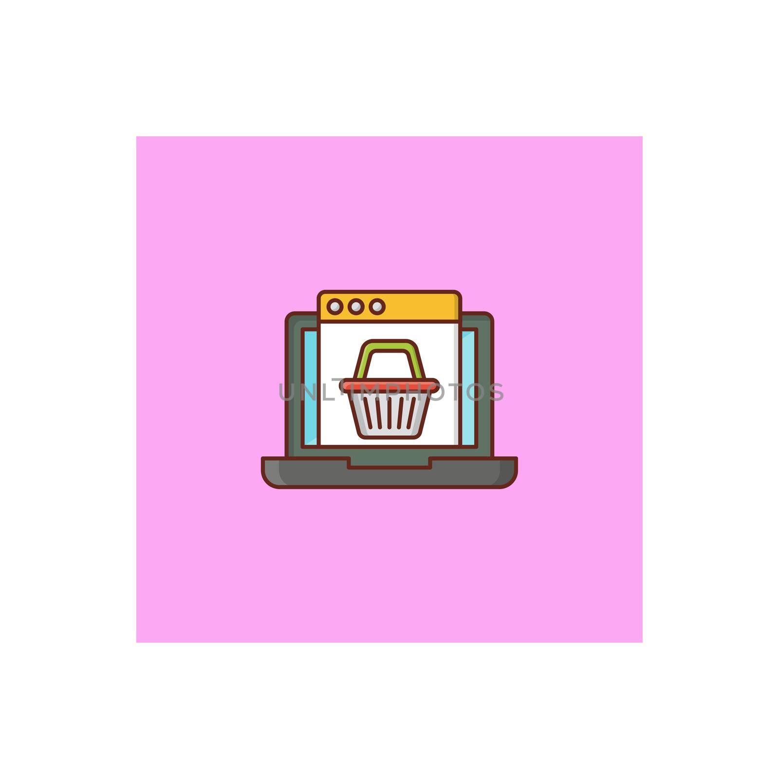 cart Vector illustration on a transparent background. Premium quality symbols.Vector line flat color icon for concept and graphic design.