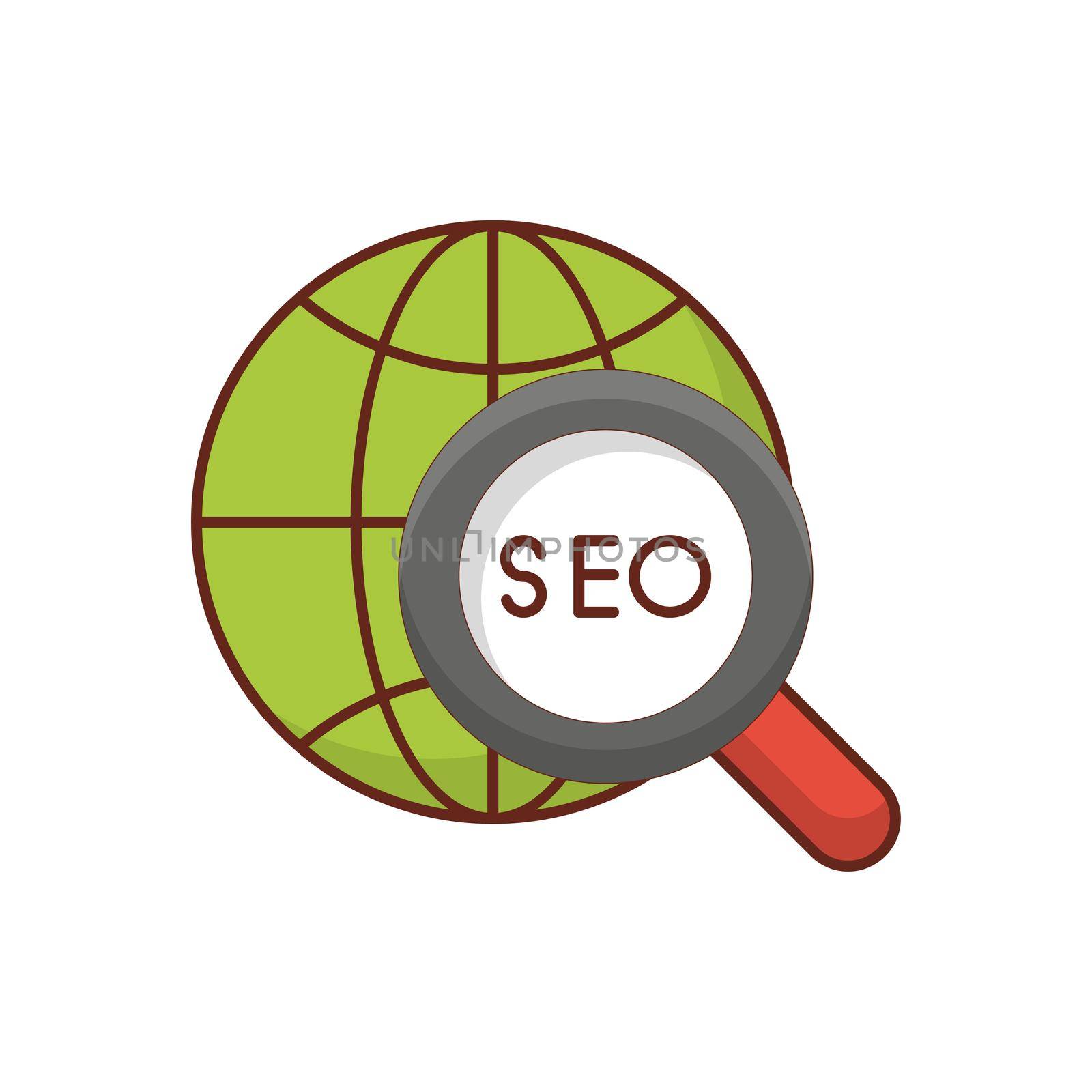 SEO Vector illustration on a transparent background. Premium quality symbols. Vector Line Flat color icon for concept and graphic design.