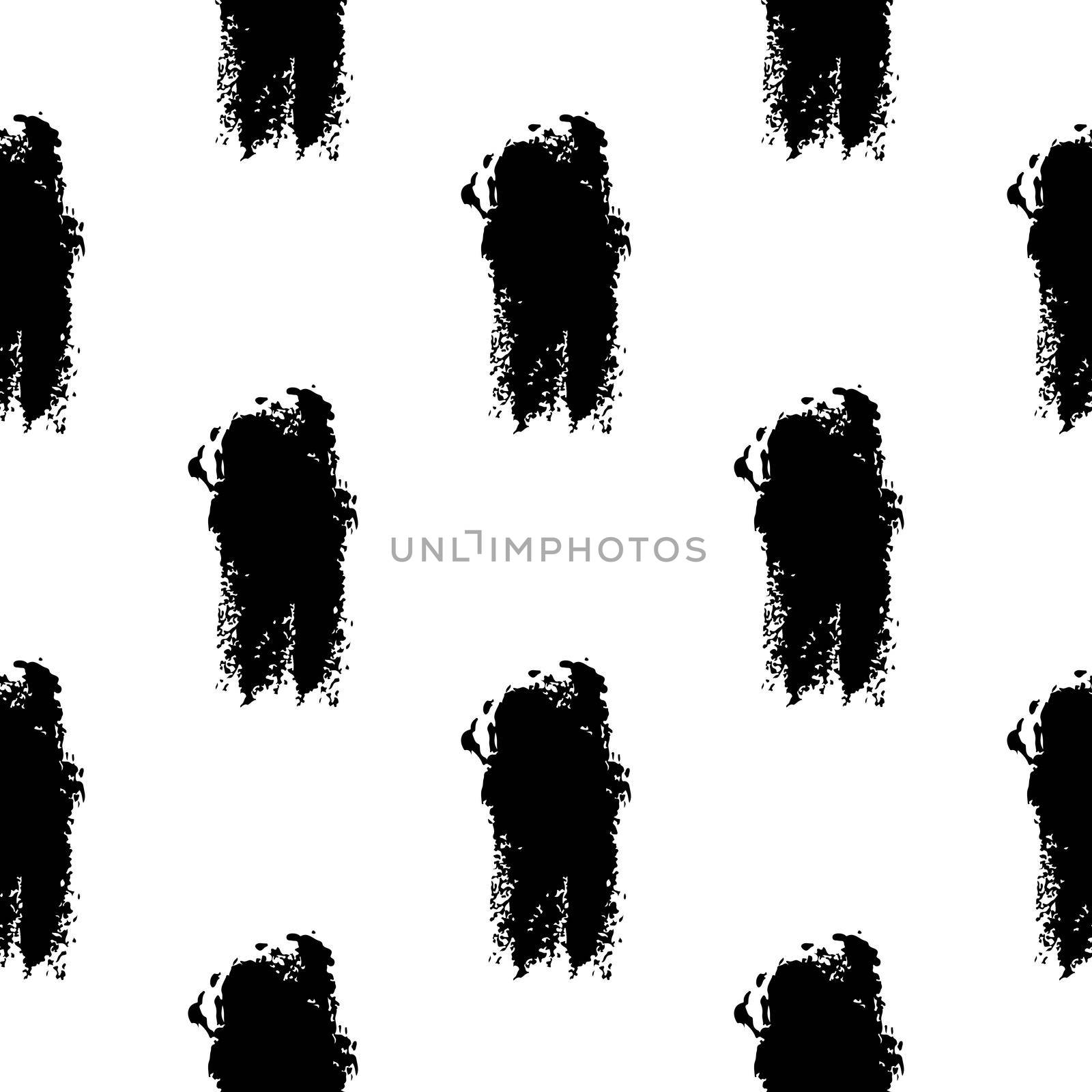 Brush Seamless Pattern Grange Minimalist Geometric Design in Black Color. Modern Grung Collage Background for kids fabric and textile.