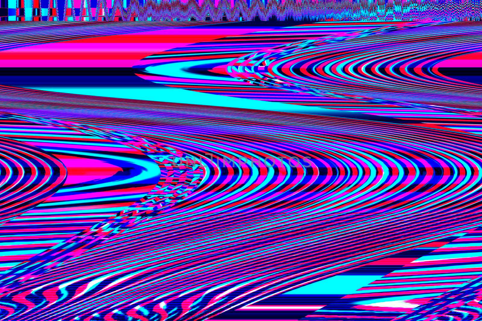 Glitch universe background Old TV screen error Digital pixel noise abstract design Photo glitch Television signal fail. Technical problem grunge wallpaper. Colorful noise by DesignAB