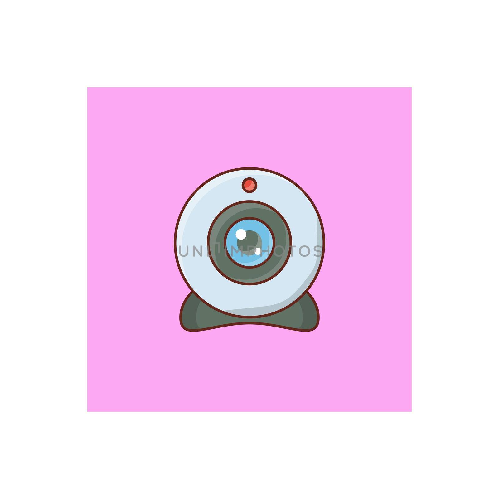 webcam Vector illustration on a transparent background. Premium quality symbols. Vector Line Flat color icon for concept and graphic design.