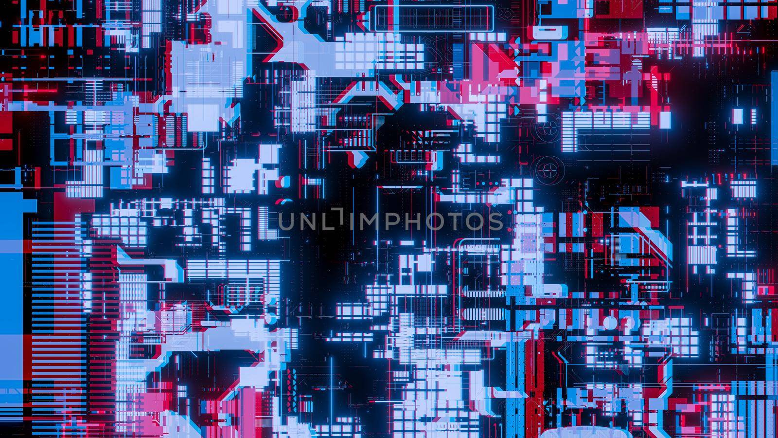 Glitched technology background by cherezoff