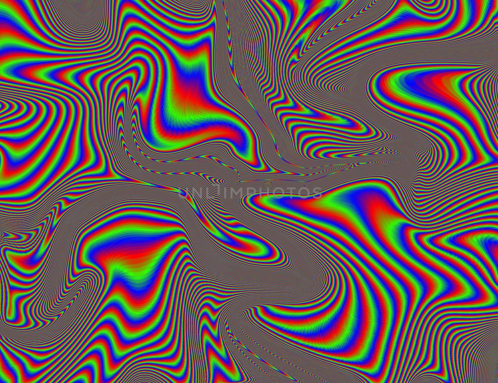 Trippy Psychedelic Rainbow Background Glitch LSD Colorful Wallpaper. 60s Abstract Hypnotic Illusion. Hippie Retro Texture. hallucinations.