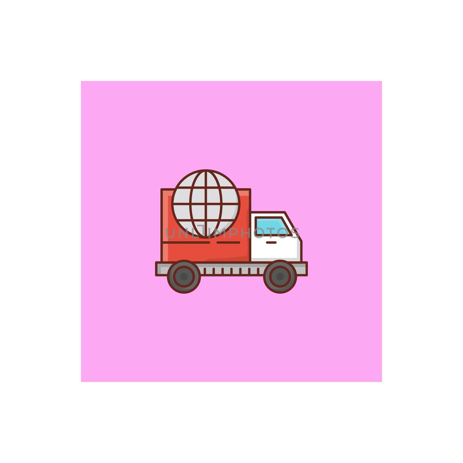 logistics Vector illustration on a transparent background. Premium quality symbols.Vector line flat color icon for concept and graphic design.