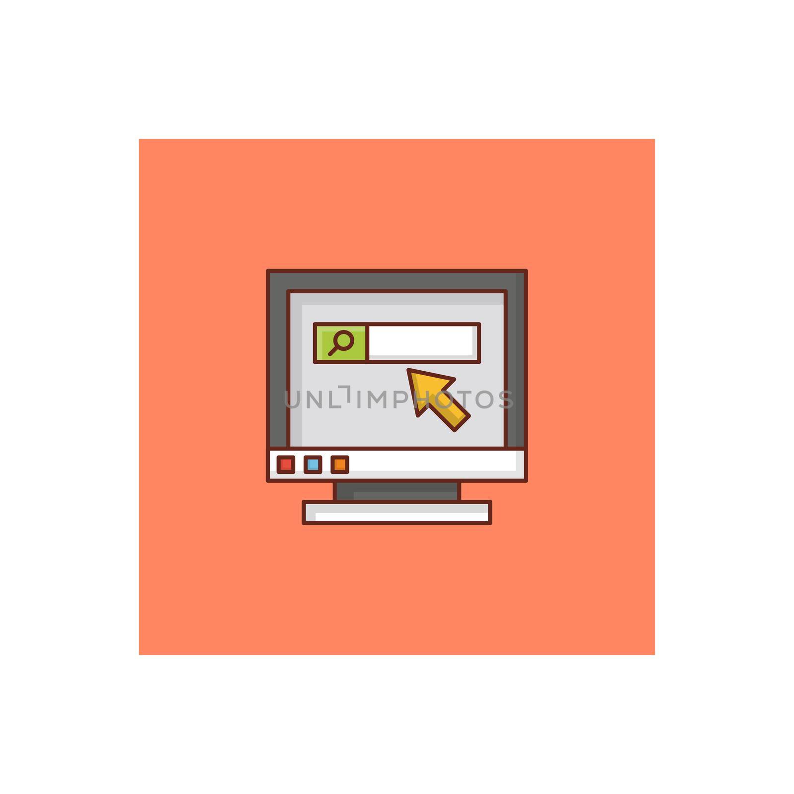 browser Vector illustration on a transparent background. Premium quality symbols. Vector Line Flat color icon for concept and graphic design.