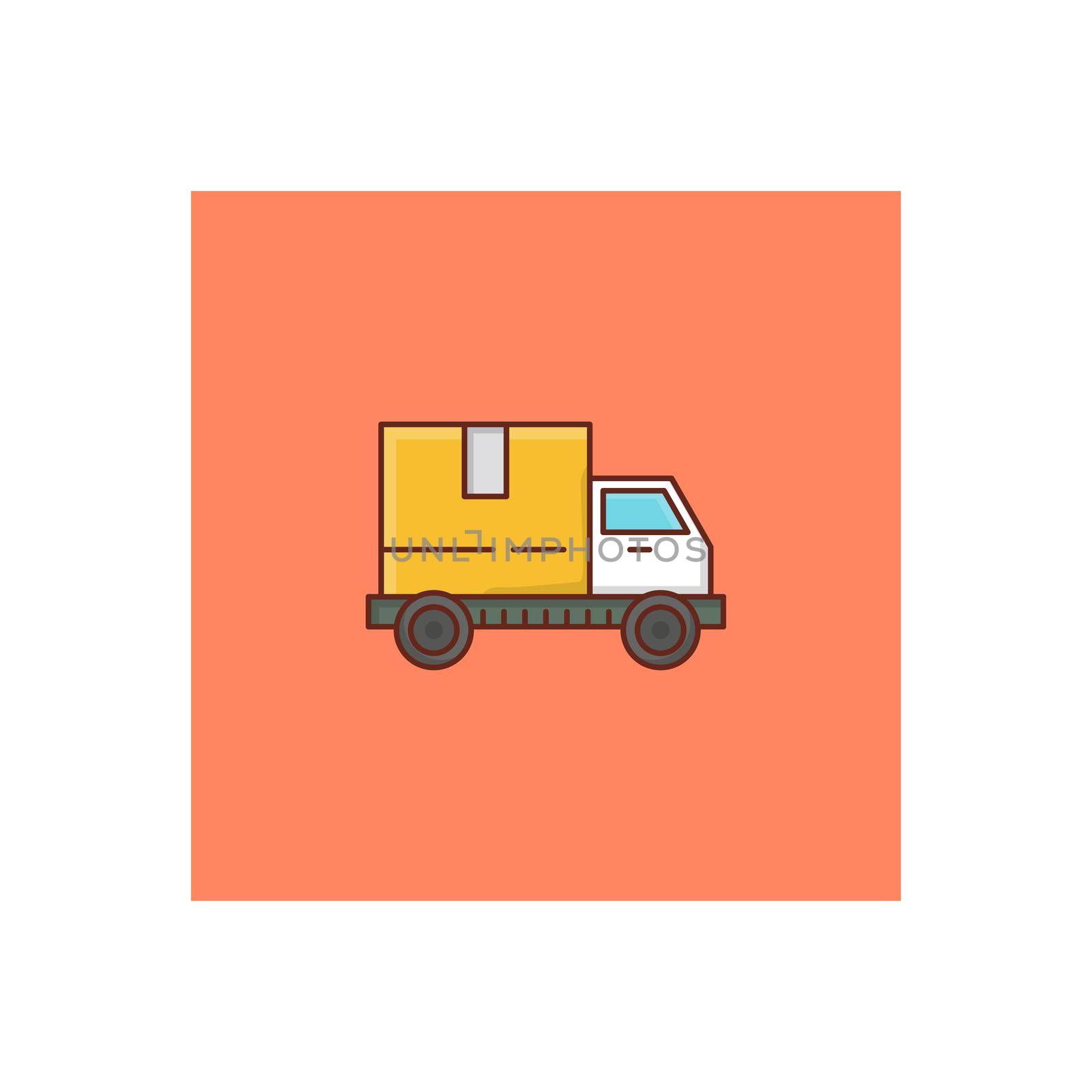 delivery Vector illustration on a transparent background. Premium quality symbols.Vector line flat color icon for concept and graphic design.