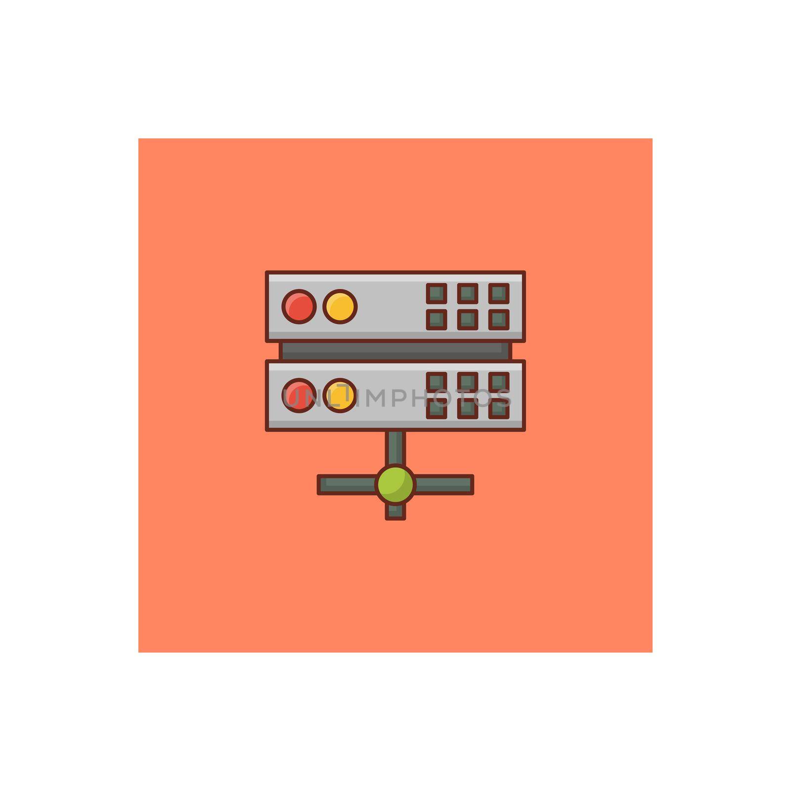 database Vector illustration on a transparent background. Premium quality symbols.Vector line flat color icon for concept and graphic design.