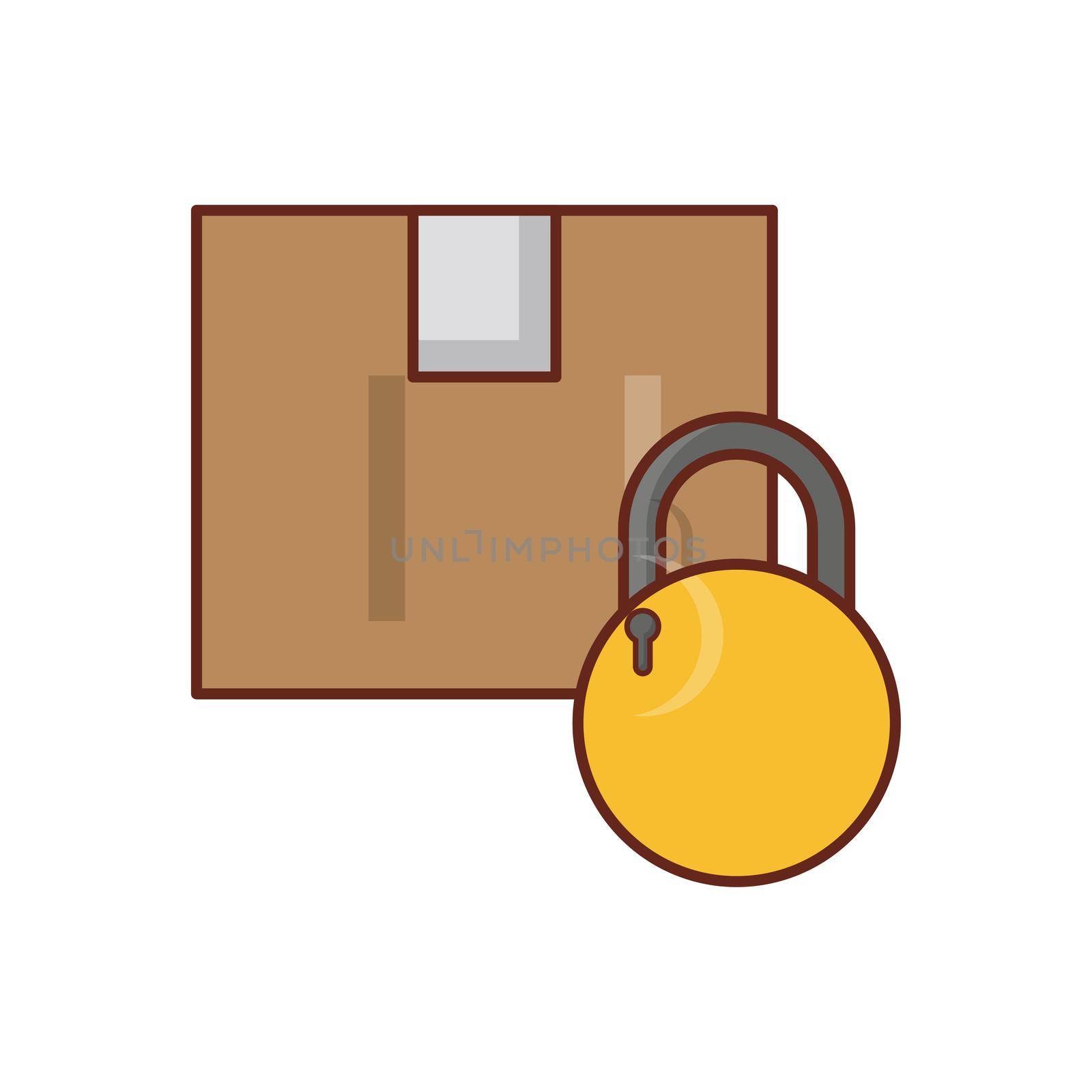 lock Vector illustration on a transparent background. Premium quality symbols.Vector line flat color icon for concept and graphic design.