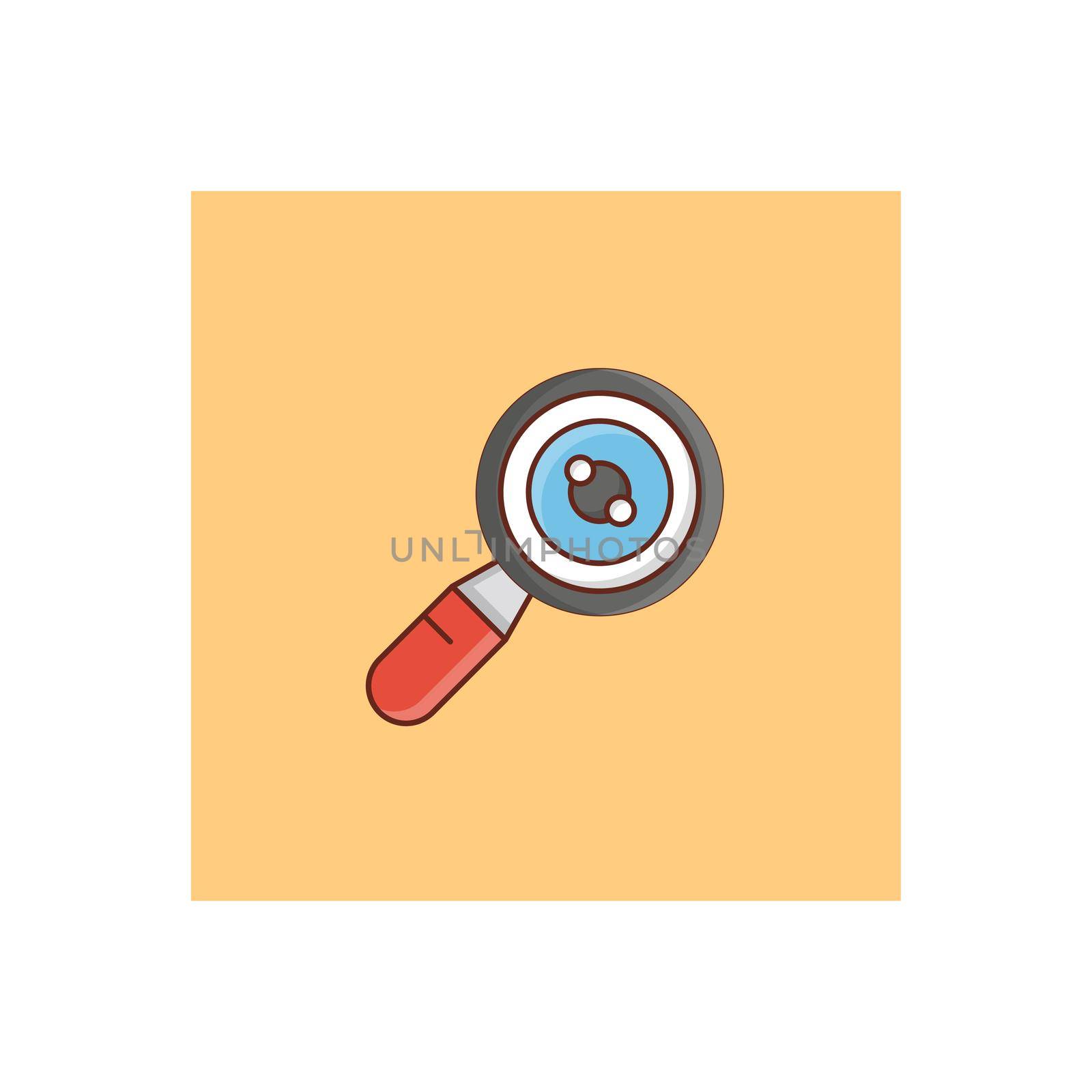 magnifier Vector illustration on a transparent background. Premium quality symbols.Vector line flat color icon for concept and graphic design.