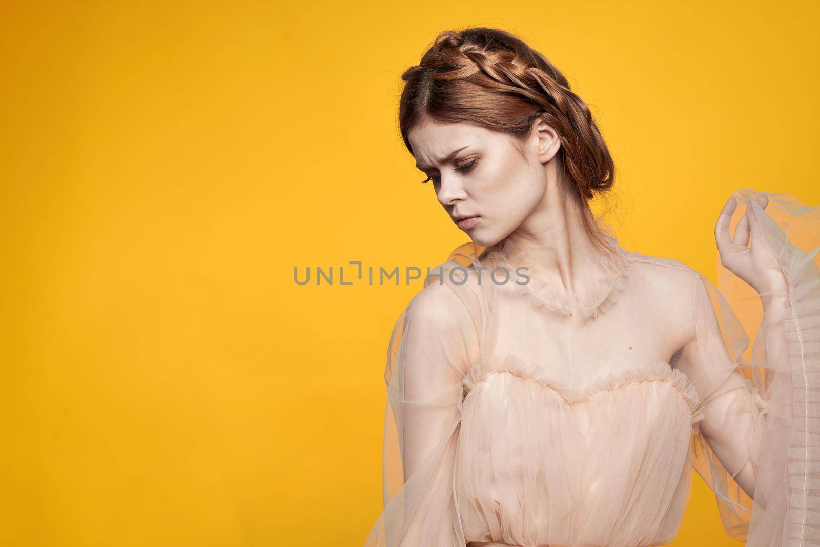 portrait of a woman attractive look lifestyle romance isolated background. High quality photo