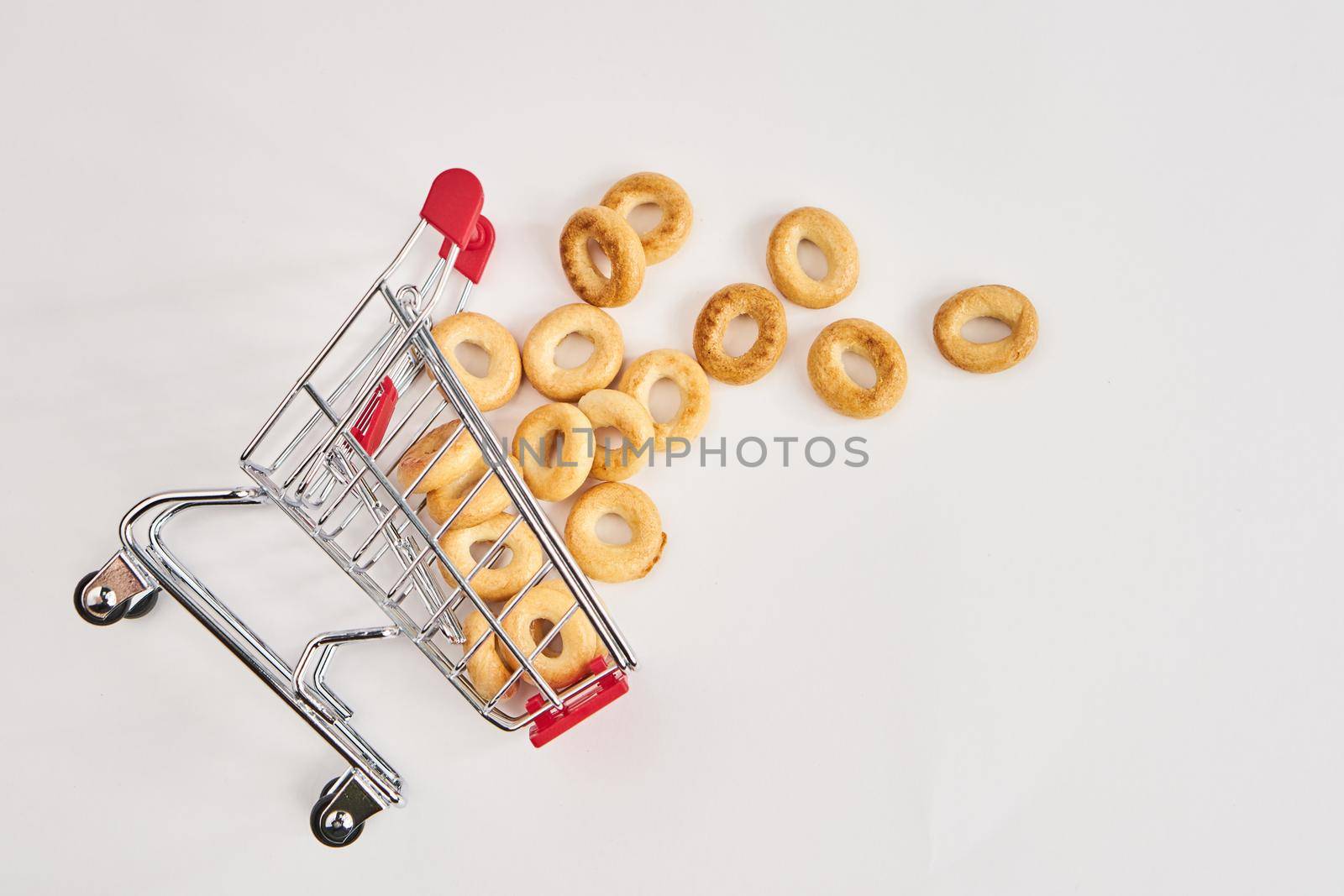 grocery carts supermarket shopping in the store by Vichizh