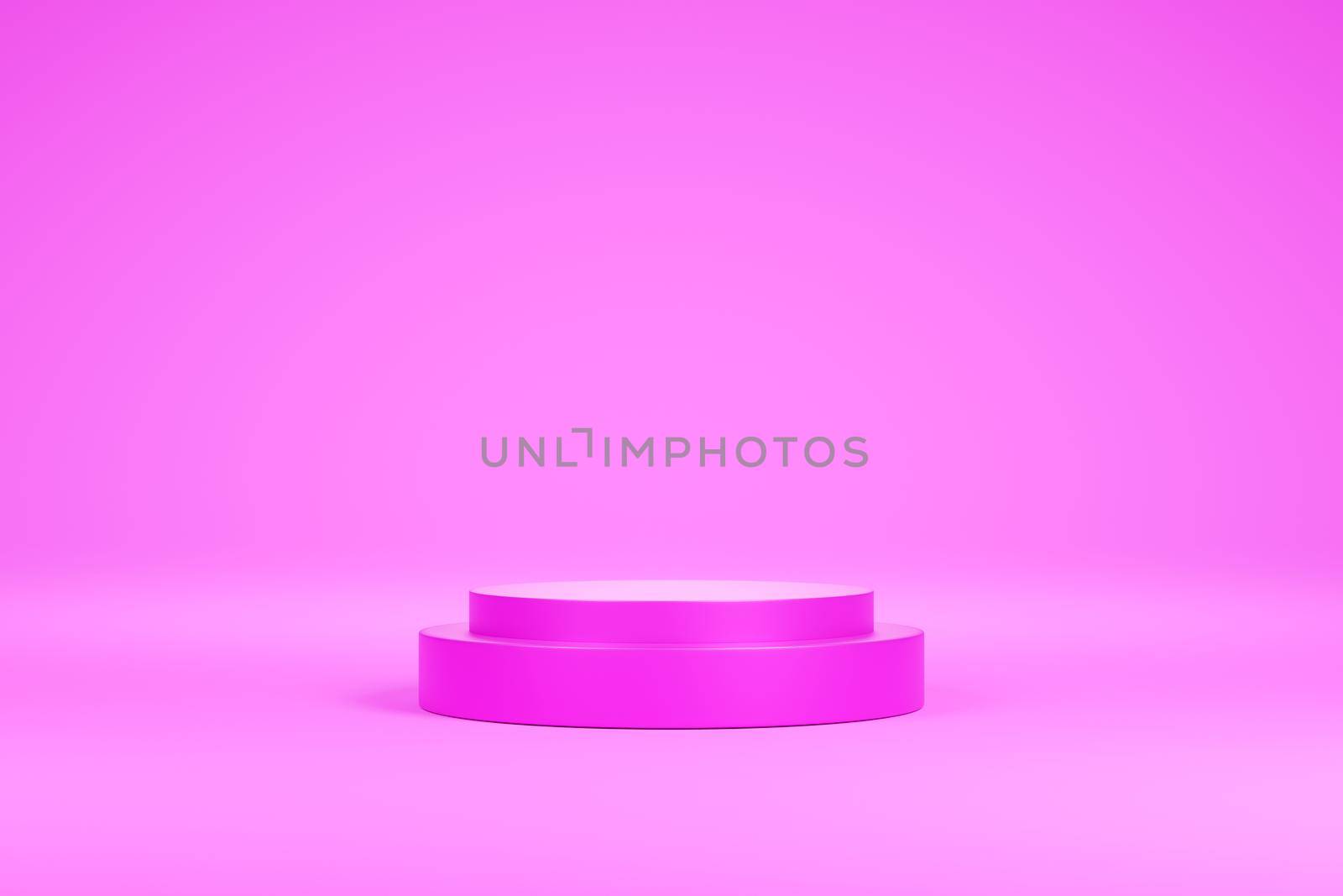 Pink podium 3D rendering on a light pink background. by thitimontoyai