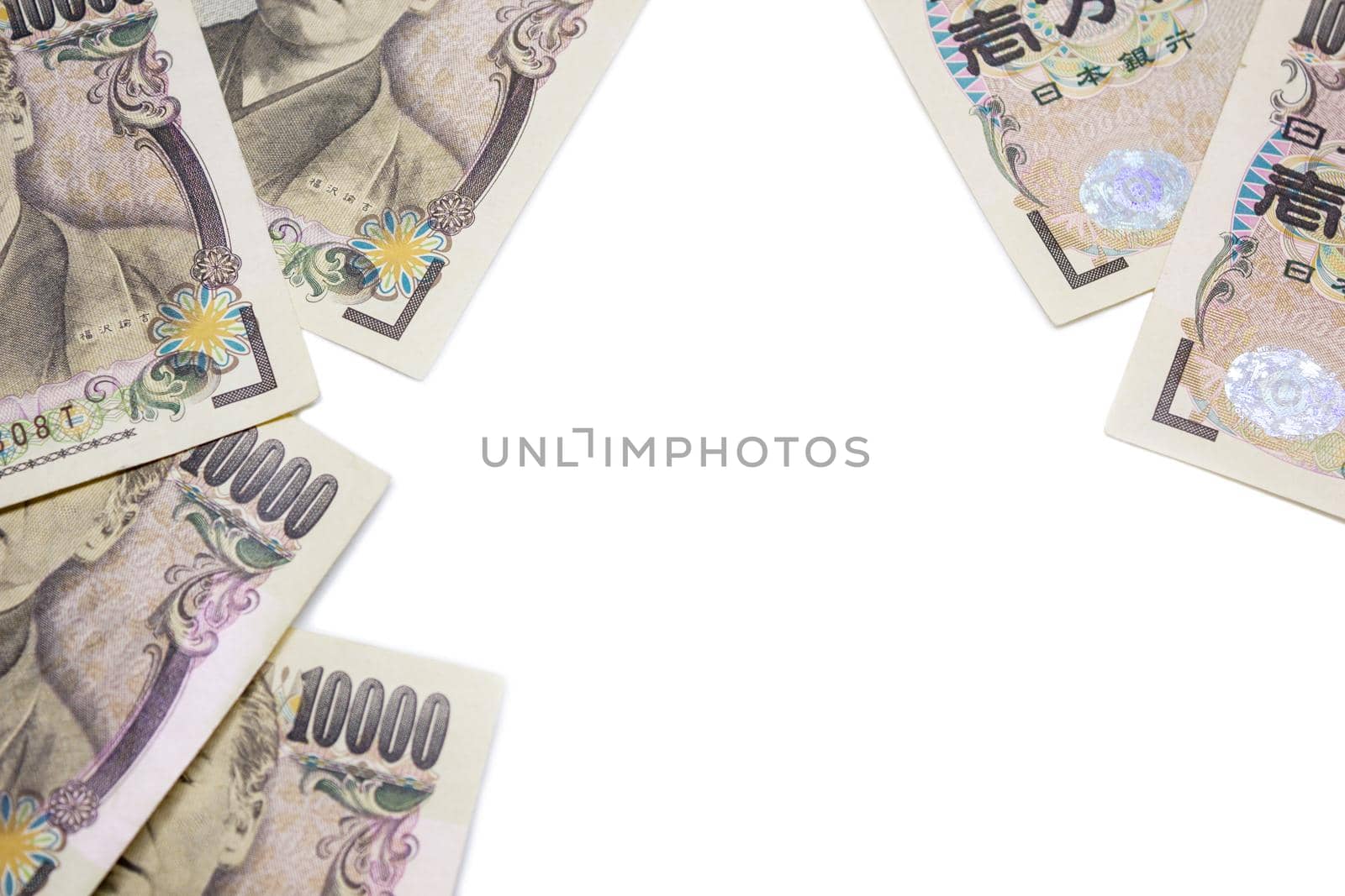 money yen banknote on white background, business and finance concepts. by rakoptonLPN