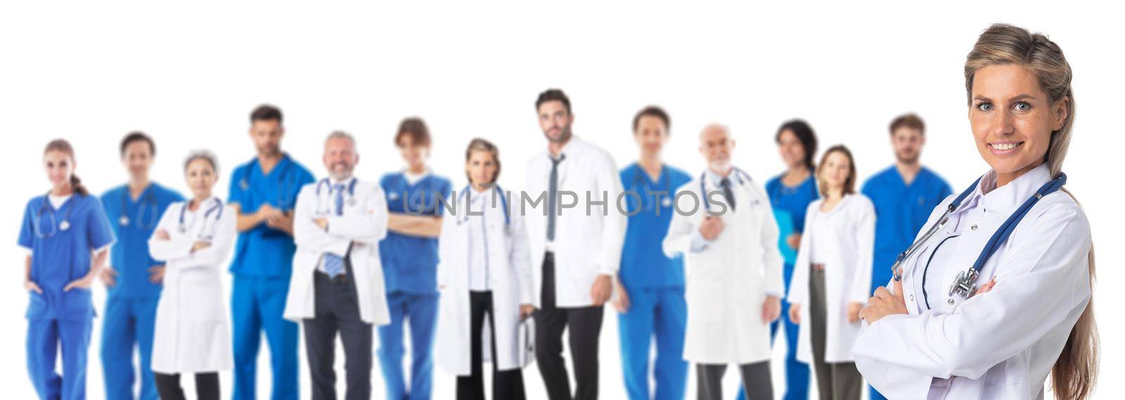 Medical team and female leader by ALotOfPeople