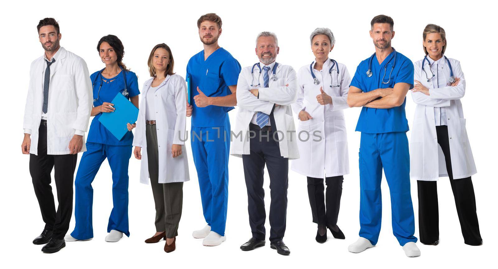 Group of medical workers on white by ALotOfPeople