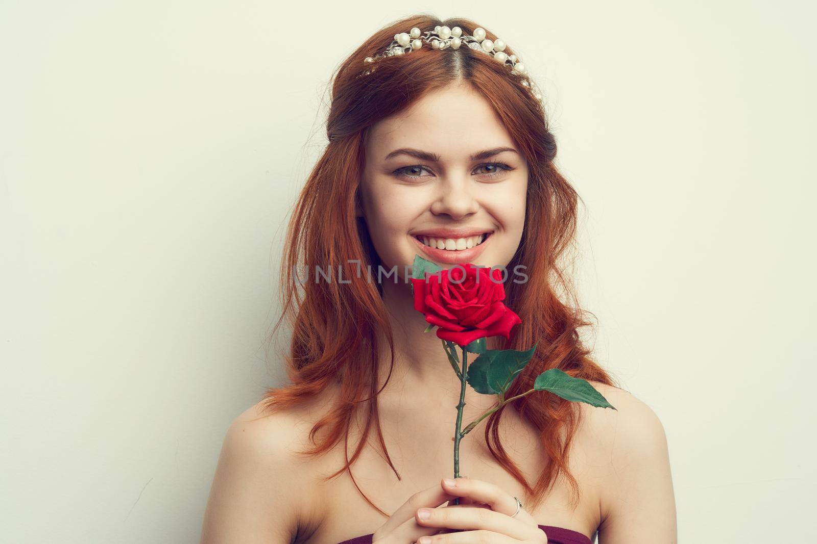 attractive woman with rose flower makeup romance model by Vichizh