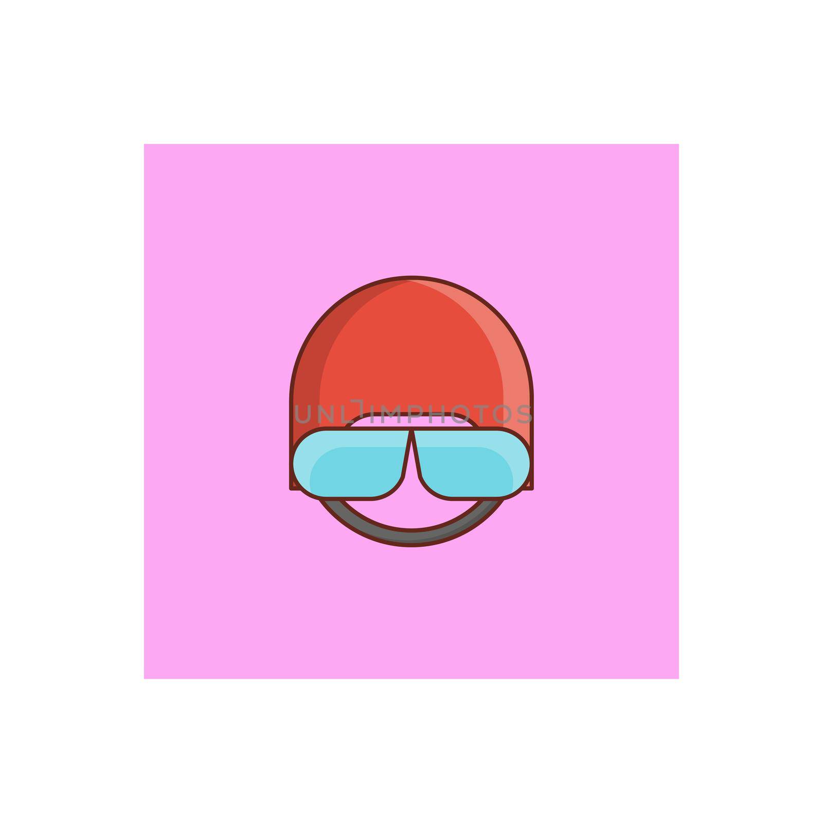 helmet Vector illustration on a transparent background. Premium quality symbols.Vector line flat color icon for concept and graphic design.